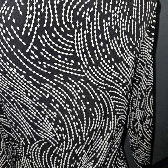 Nine West Womans 3/4 Sleeve Black/White Blouse Size L - Picture 8 of 12